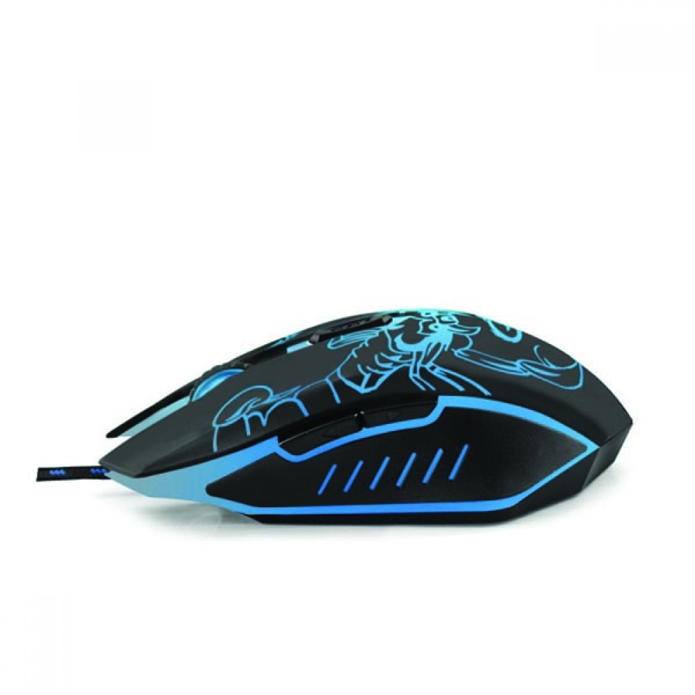 Scorpio Ποντίκι Gaming ενσύρματο μαύρο/μπλε 6 Keys 2400dpi EGM203B